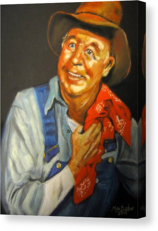 Amos Mccoy Canvas Print featuring the pastel Old Sod Buster by Mike Benton