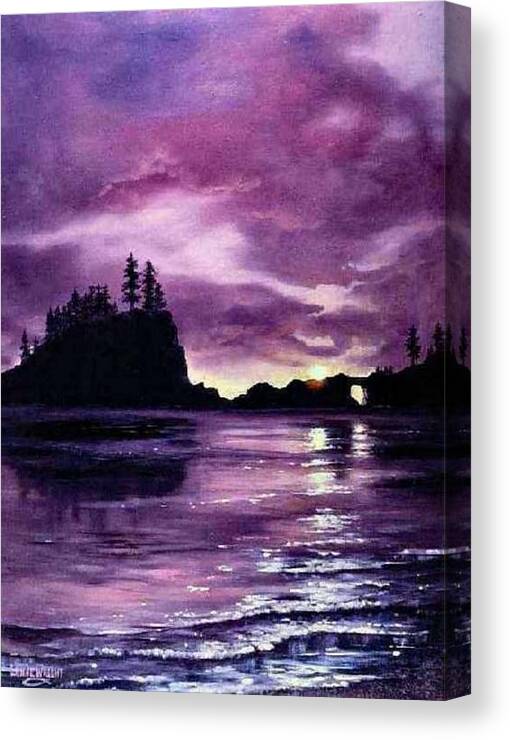 Washington Canvas Print featuring the painting Olympic Inlet by Lynne Wright