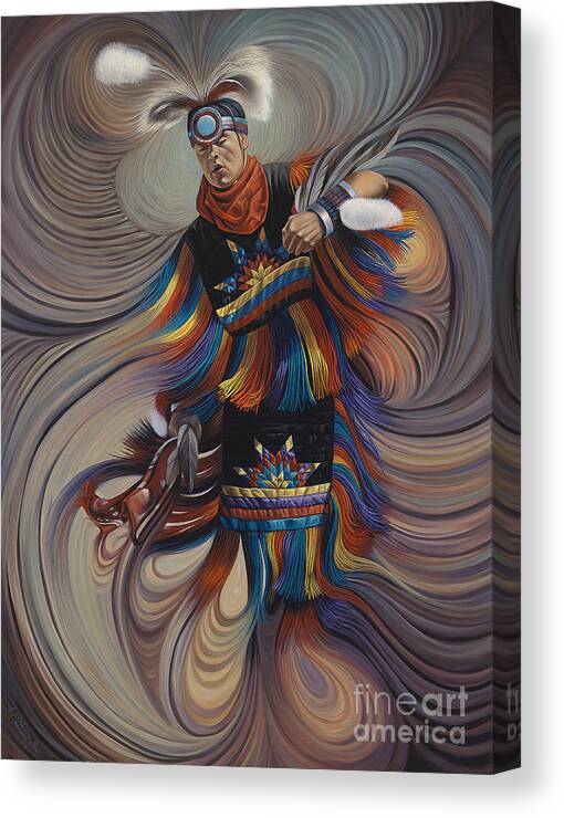 Native-american Canvas Print featuring the painting On Sacred Ground Series II by Ricardo Chavez-Mendez