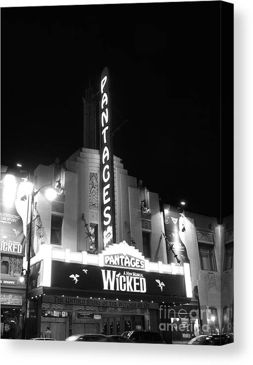 Pantages Canvas Print featuring the photograph Pantages Theatre by David Doucot