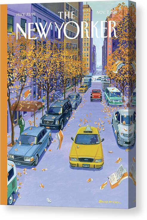 Taxi Canvas Print featuring the painting Open Season by Bruce McCall