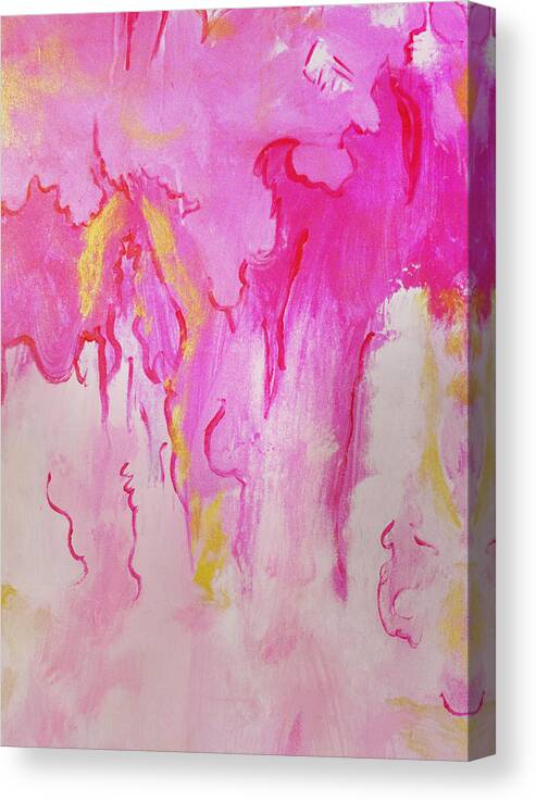 Abstract Canvas Print featuring the painting part of Pink Drama by MK Square Studio