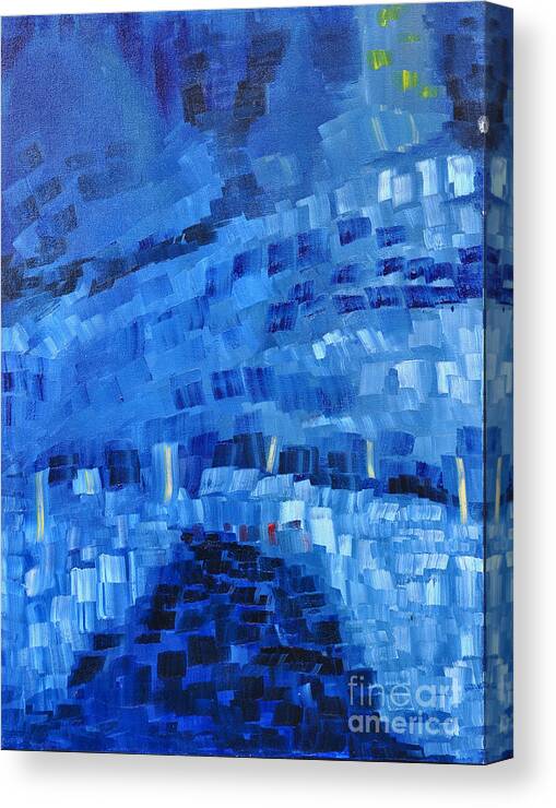 Blue Canvas Print featuring the painting Path by Ruben Archuleta - Art Gallery