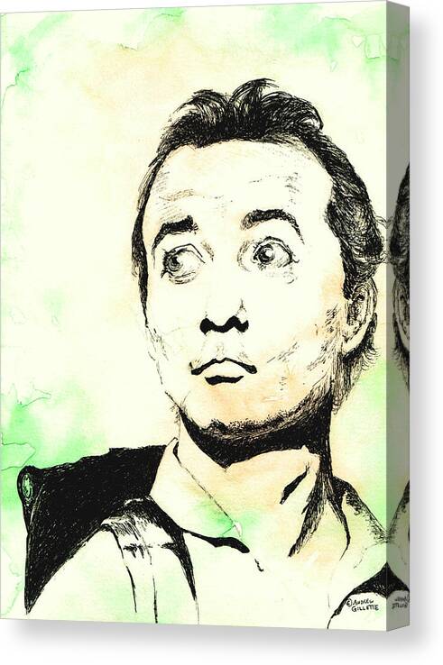 Bill Murray Canvas Print featuring the mixed media Peter Venkman by Andrew Gillette