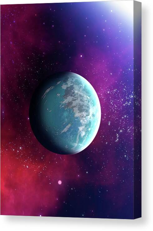 Artwork Canvas Print featuring the photograph Planet In Outer Space by Victor Habbick Visions/science Photo Library