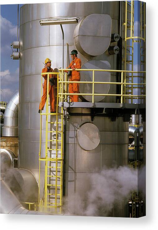 Factory Canvas Print featuring the photograph Pollution Monitoring by Maximilian Stock Ltd/science Photo Library