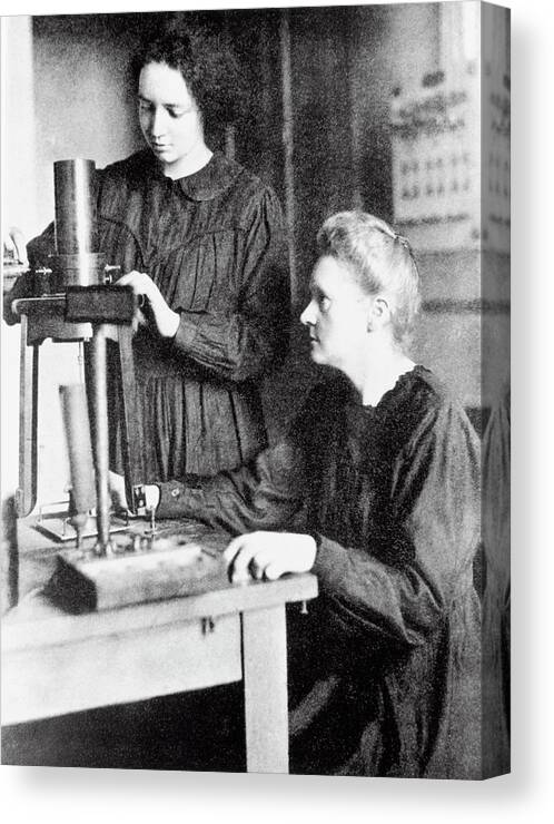 Curie Canvas Print featuring the photograph Portrait Of Marie & Irene Curie by Science Photo Library