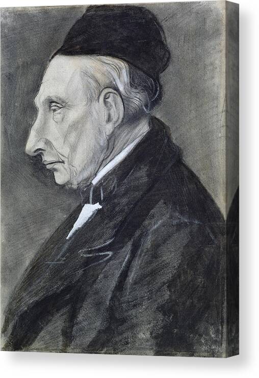 Drawing Canvas Print featuring the drawing Portrait of the Artists Grandfather by Vincent Van Gogh