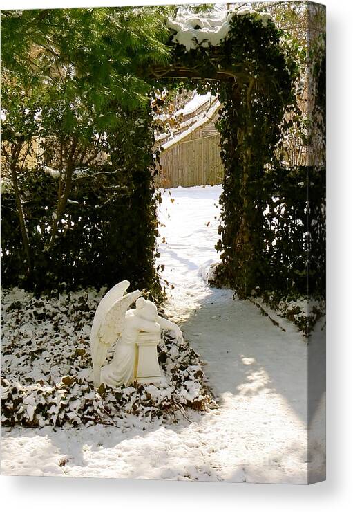 Praying Angel Canvas Print featuring the photograph Prayer Garden by Nancy Patterson