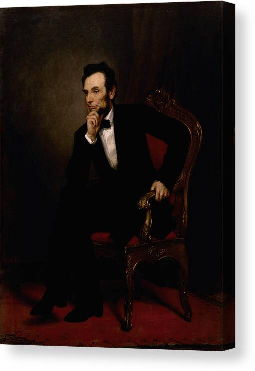 Abraham Lincoln Canvas Print featuring the painting President Lincoln by War Is Hell Store