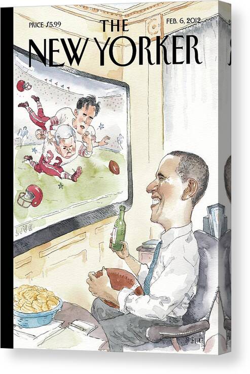 President Canvas Print featuring the painting The Big Game by Barry Blitt