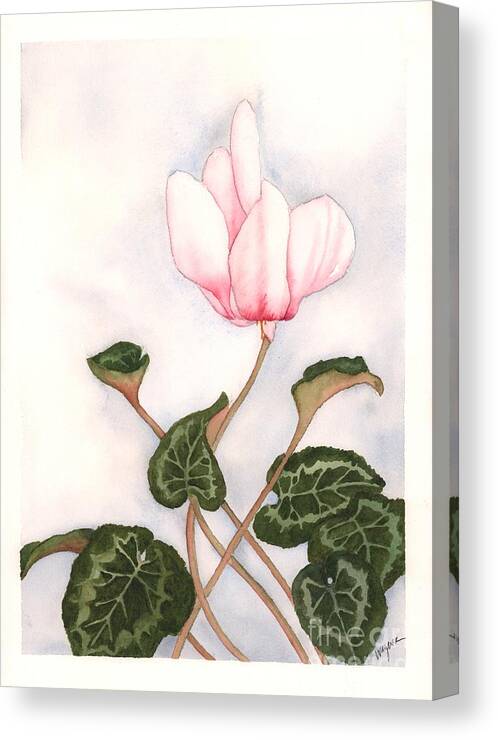 Cyclamen Canvas Print featuring the painting Proud Mary by Hilda Wagner