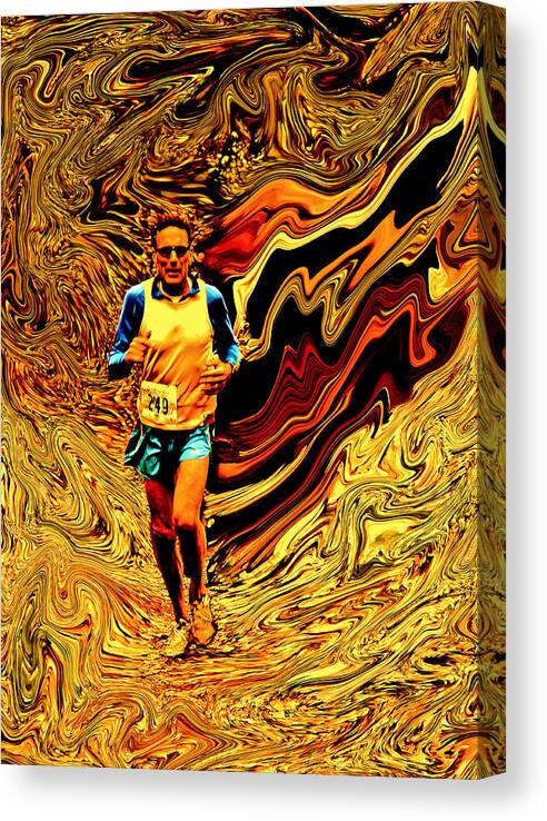 Abstract Canvas Print featuring the photograph Psycho Run by Michael Nowotny