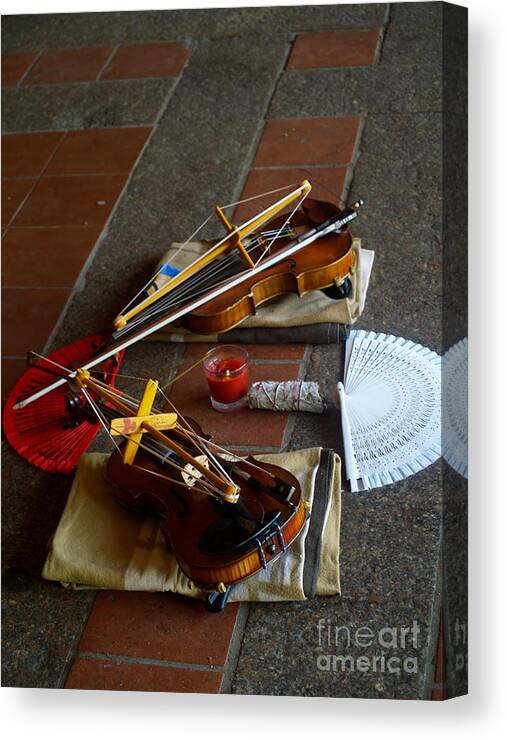 Violin Canvas Print featuring the photograph Quiet Music by Roseann Errigo