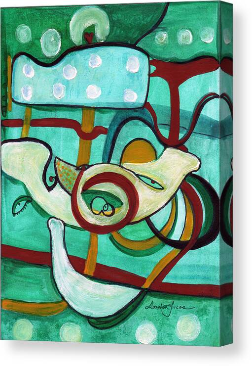 Wall Art Original Abstract Paintings Canvas Print featuring the painting Reflective 3 by Stephen Lucas
