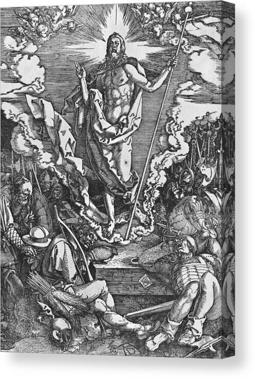 Male Canvas Print featuring the painting Resurrection by Albrecht Duerer