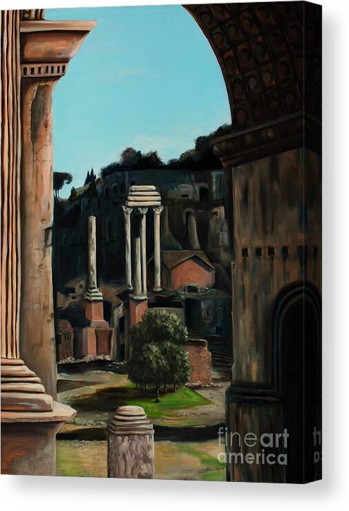 Rome Canvas Print featuring the painting Roman Forum by Nancy Bradley