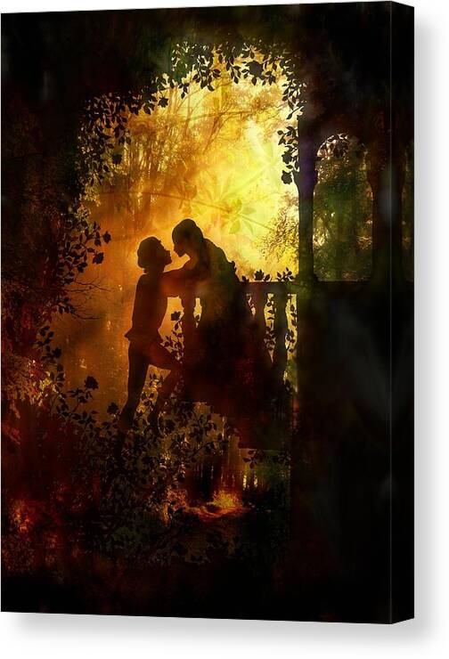 Romeo And Juliet Canvas Print featuring the digital art Romeo and Juliet - the love story by Lilia D