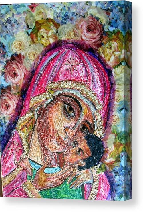 Roses Canvas Print featuring the mixed media Roses for Mary by Sarah Hornsby