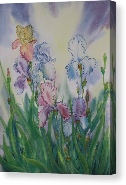 Iris Canvas Print featuring the painting Ruffled Effect by Heather Gallup