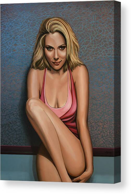 Scarlett Johansson Canvas Print featuring the painting Scarlett Johansson by Paul Meijering Scarlett Johansson Canvas Print featuring the painting Scarlett Johansson by Paul Meijering