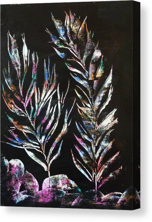 Ferns Canvas Print featuring the painting Sea Ferns by Amelie Simmons