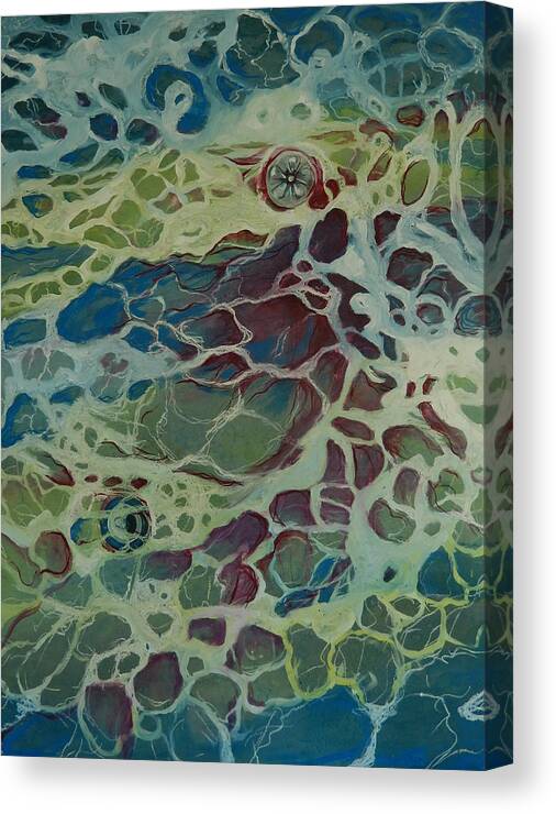 Water Canvas Print featuring the painting Sea Foam by Art Nomad Sandra Hansen
