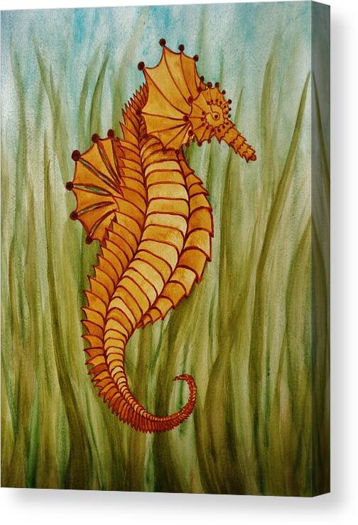 Print Canvas Print featuring the painting Sea Horse by Katherine Young-Beck