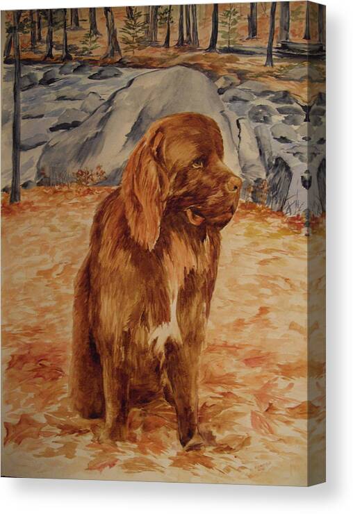 Dog Canvas Print featuring the painting Sebastian by Ellen Canfield