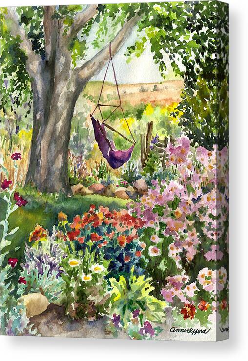 Garden Painting Canvas Print featuring the painting September Garden by Anne Gifford