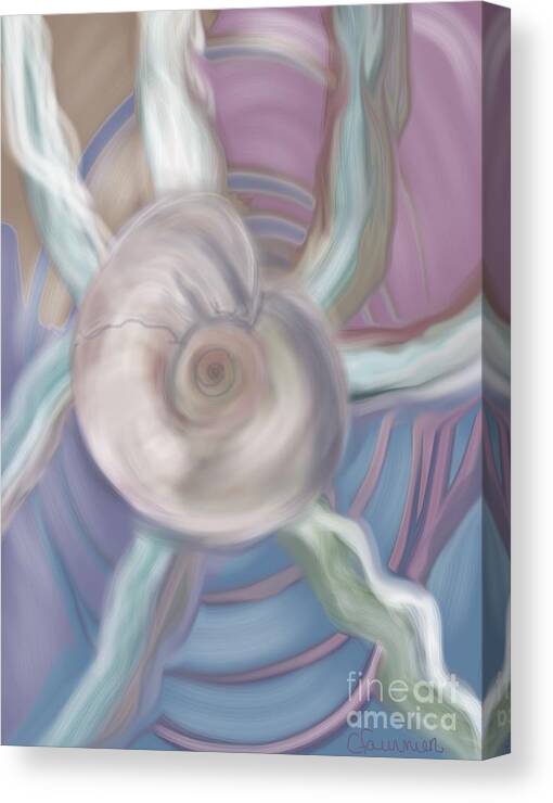 Abstract Canvas Print featuring the digital art Shell Act by Christine Fournier
