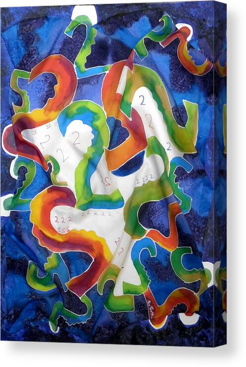 Abstract Canvas Print featuring the painting Silk 2 by 2 by Sandra Fox