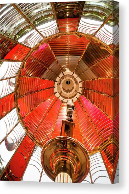 Prism Canvas Print featuring the photograph Small Lamp Inside Fresnel Lens by Chrisboswell