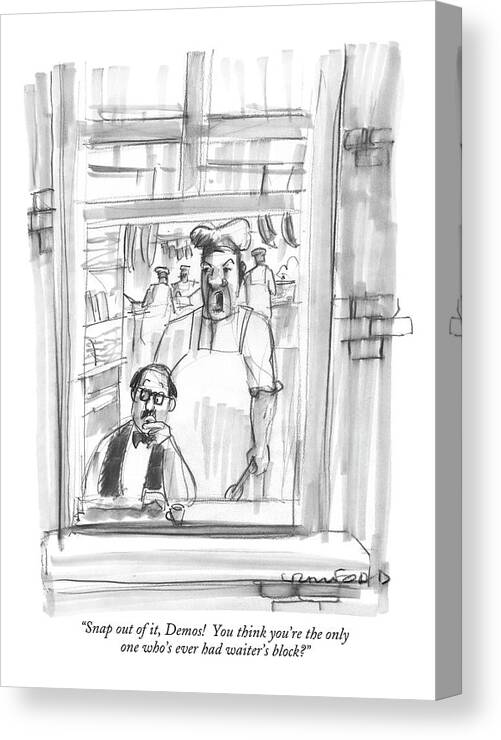 Writer's Block Canvas Print featuring the drawing Snap by Michael Crawford