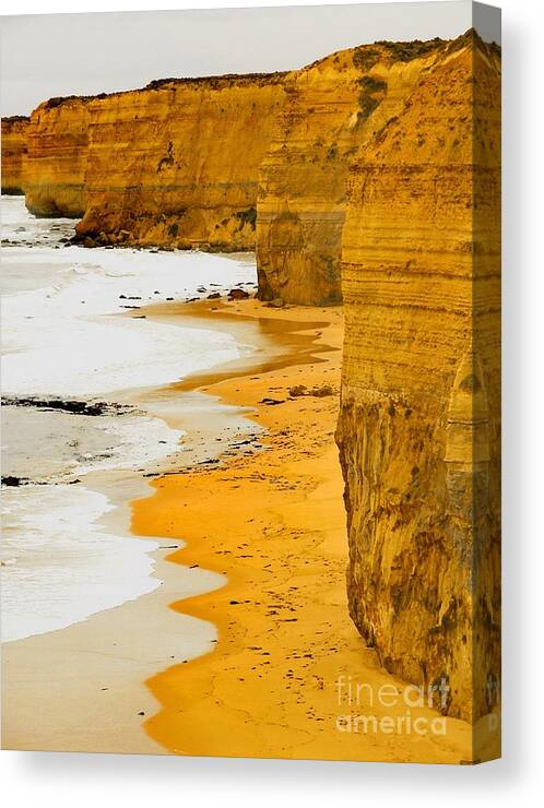 Color Photo Canvas Print featuring the digital art Southern Ocean Cliffs by Tim Richards