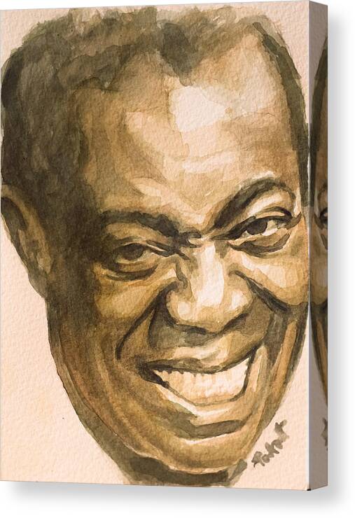 Louis Armstrong Canvas Print featuring the painting St. Louis Blues by Laur Iduc