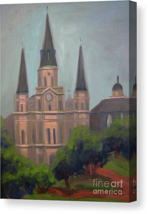 New Orleans Canvas Print featuring the painting St. Louis Cathedral by Lilibeth Andre