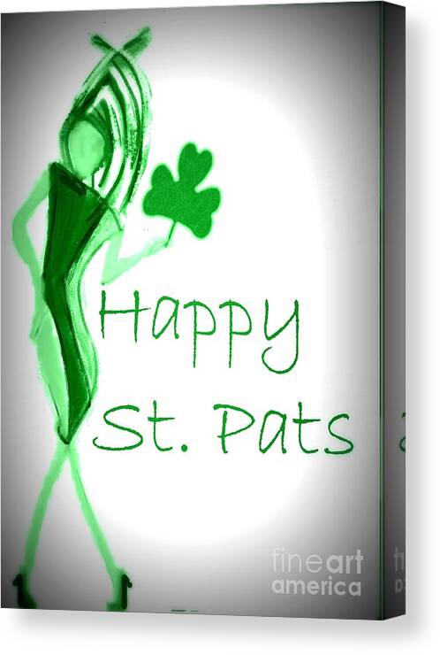 Digital Drawing Canvas Print featuring the digital art St Patrick's queen by Barbara Leigh Art