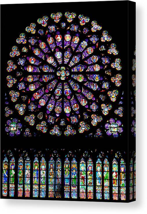 Stained Canvas Print featuring the photograph Stained Glass at Notre Dame by Pablo Lopez