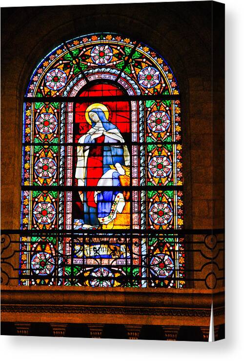 Bordeaux Canvas Print featuring the photograph Stained Glass window Bordeaux Cathedral by Jeff Black