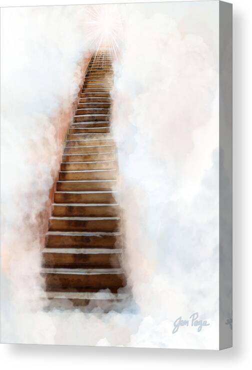 Stair Way To Heaven Canvas Print featuring the digital art Stair Way to Heaven by Jennifer Page