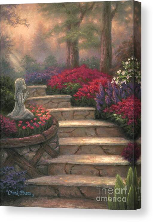 Prayer Canvas Print featuring the painting Steps of Providence by Chuck Pinson