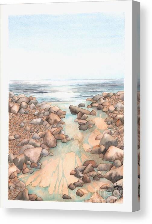 Landscape Canvas Print featuring the painting Streaming Tide by Hilda Wagner