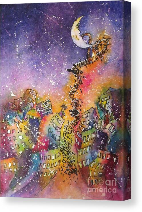  Magical Canvas Print featuring the painting Street Dance by Carol Losinski Naylor