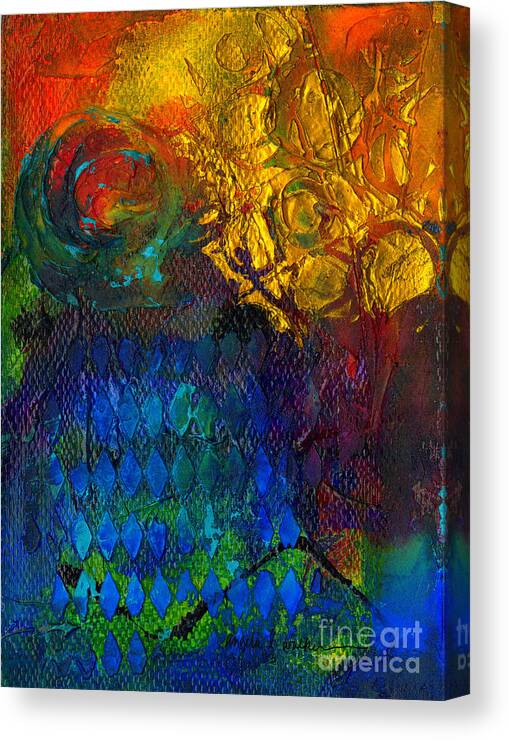 Mixed Media Canvas Print featuring the mixed media Textured JOY by Angela L Walker