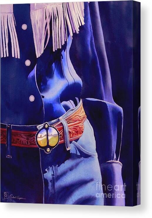 Watercolor Canvas Print featuring the painting The Buckle by Robert Hooper