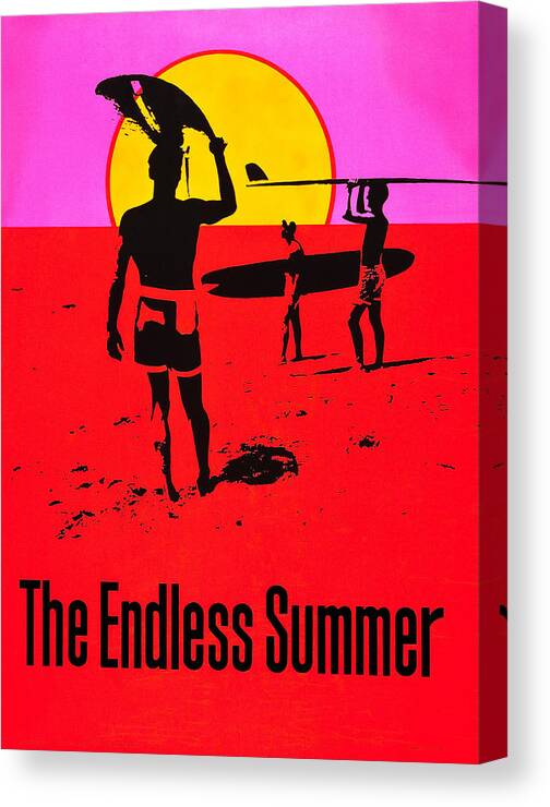 1960s Movies Canvas Print featuring the photograph The Endless Summer, Us Poster Art, 1966 by Everett