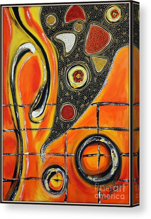 Fire Canvas Print featuring the painting The Fires of Charged Emotions by Jolanta Anna Karolska