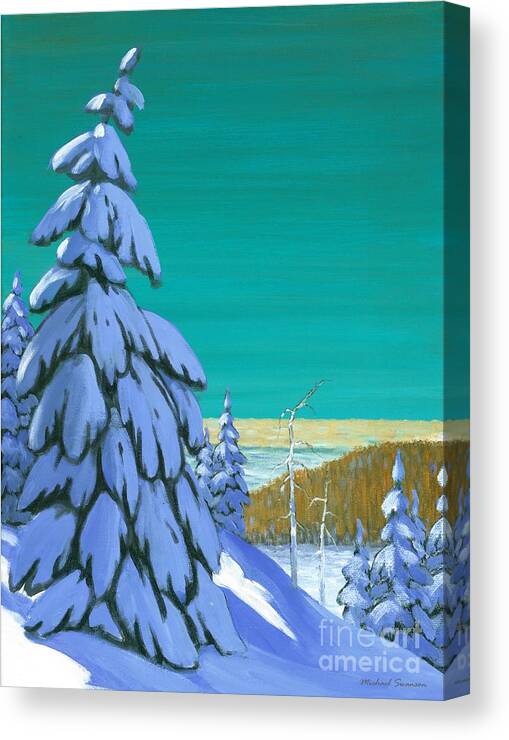 Blue Canvas Print featuring the painting Blue Mountain High by Michael Swanson