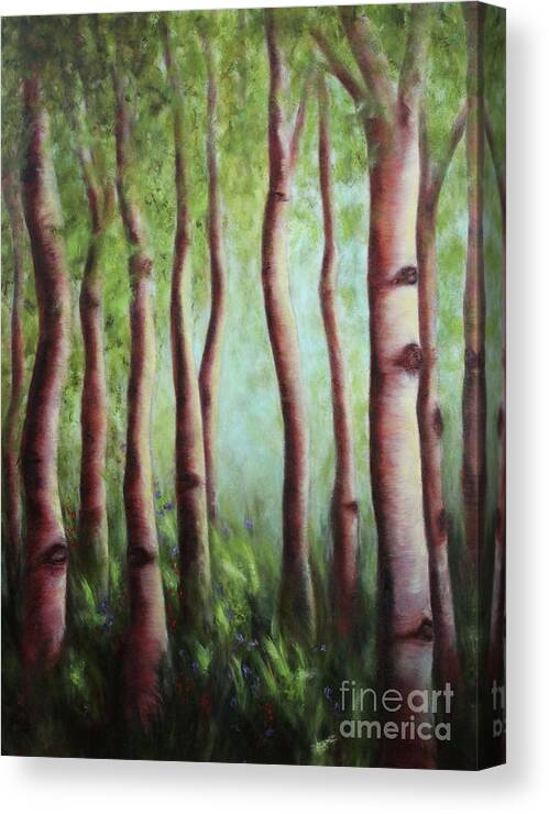 Trees Canvas Print featuring the painting The Grove by Kathy Lynn Goldbach